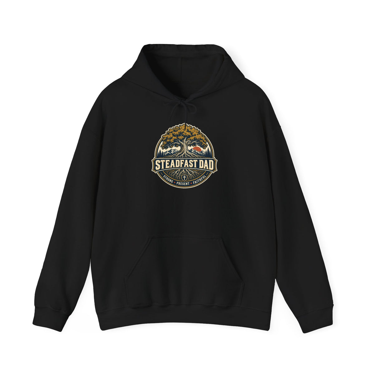 Steadfast Dad Hoodie – Vintage Mountain Camping Father’s Day Pullover