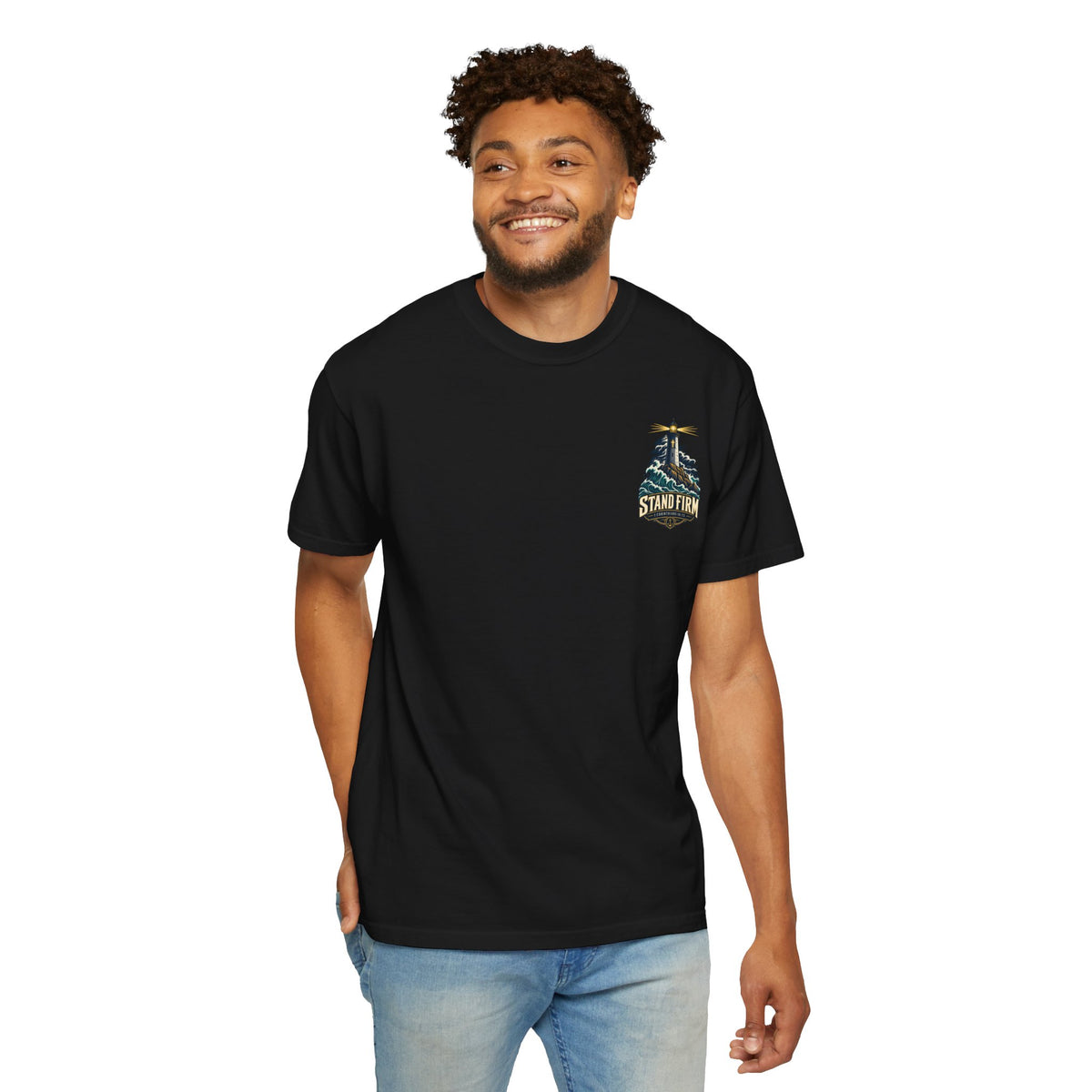 Stand Firm Lighthouse T-Shirt — 1 Corinthians 16:13