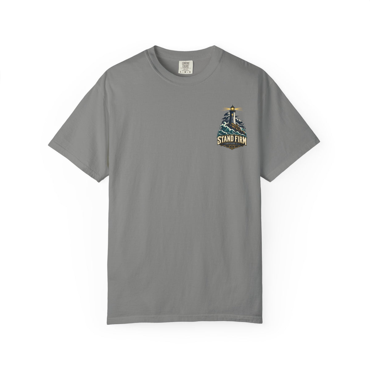 Stand Firm Lighthouse T-Shirt — 1 Corinthians 16:13