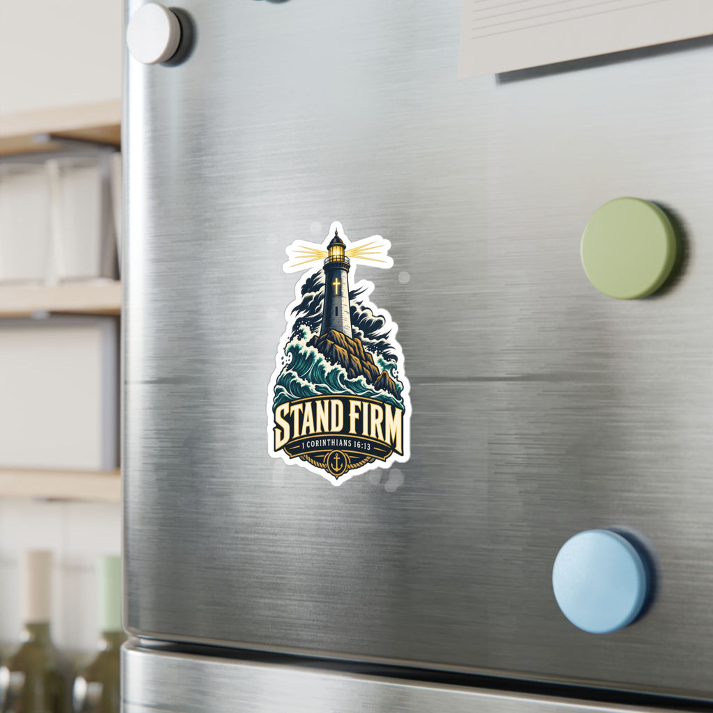 Stand Firm Lighthouse Vinyl Decal – 1 Corinthians 16:13 Christian Sticker