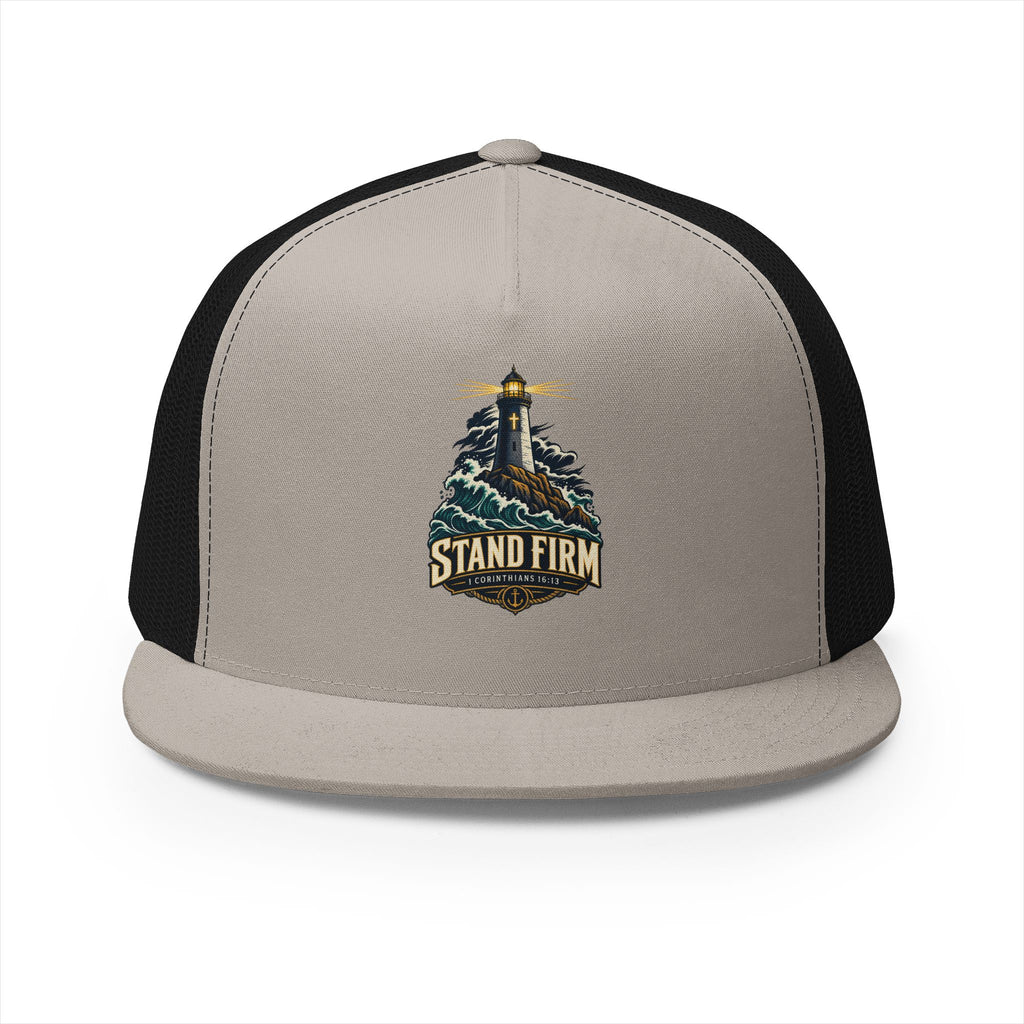 Stand Firm Lighthouse Trucker Cap - 1 Corinthians 16:13