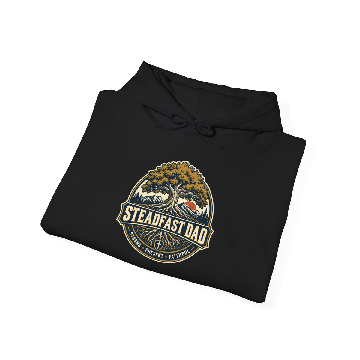 Steadfast Dad Hoodie – Vintage Mountain Camping Father’s Day Pullover