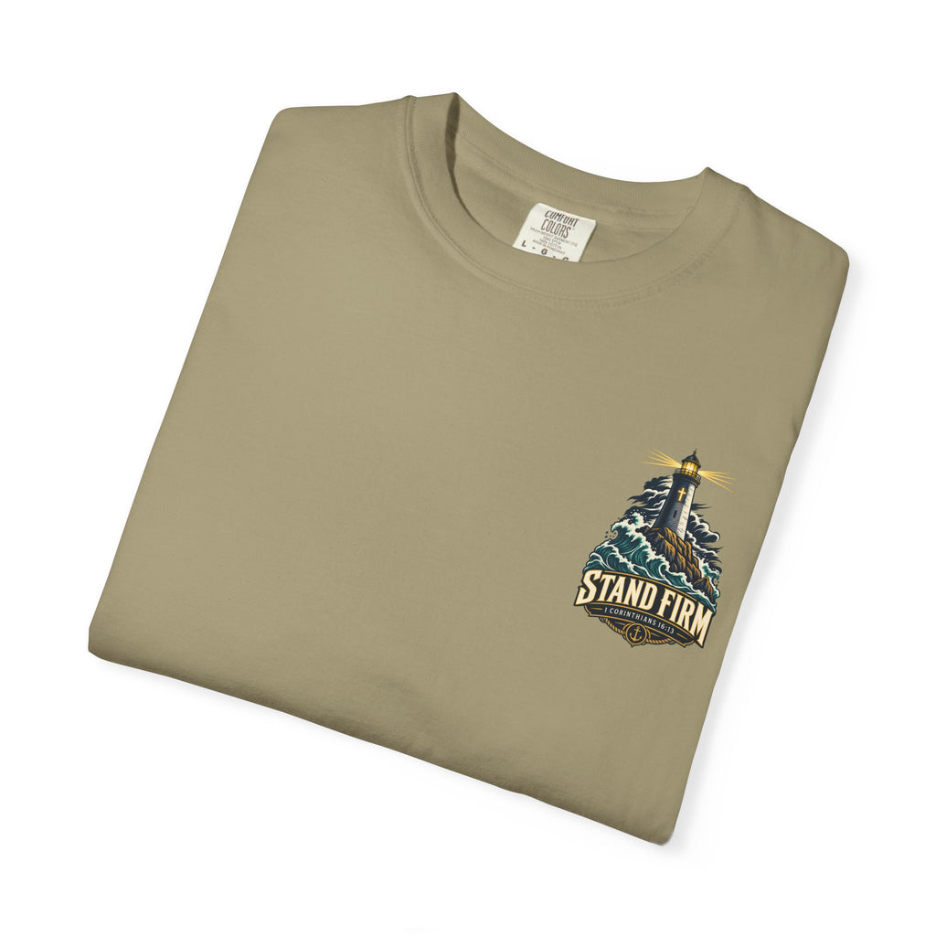 Stand Firm Lighthouse T-Shirt — 1 Corinthians 16:13