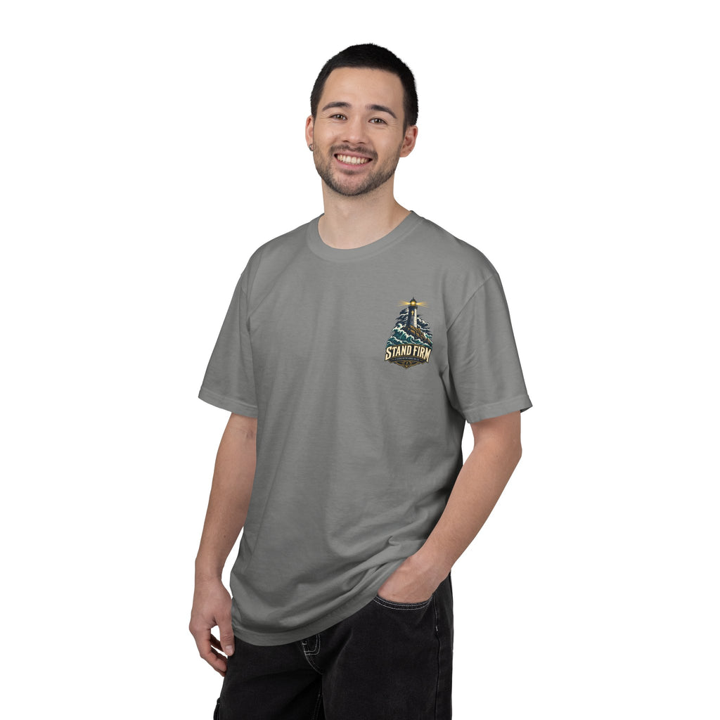 Stand Firm Lighthouse T-Shirt — 1 Corinthians 16:13