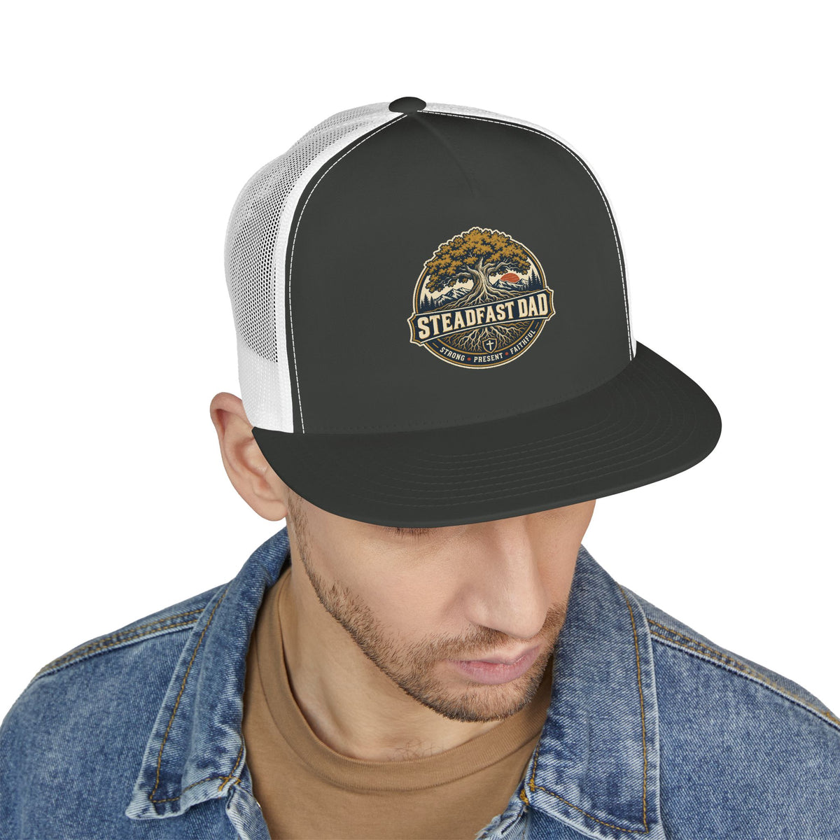 Steadfast Dad Trucker Cap — Strong, Present, Faithful