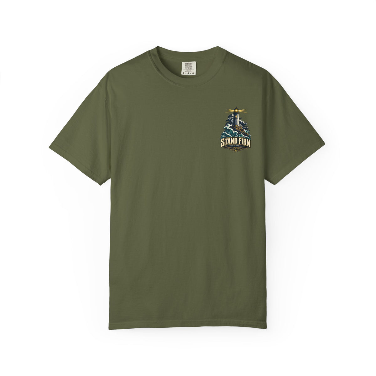 Stand Firm Lighthouse T-Shirt — 1 Corinthians 16:13