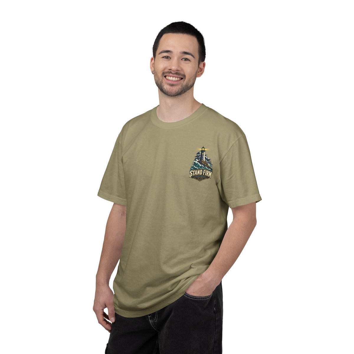 Stand Firm Lighthouse T-Shirt — 1 Corinthians 16:13
