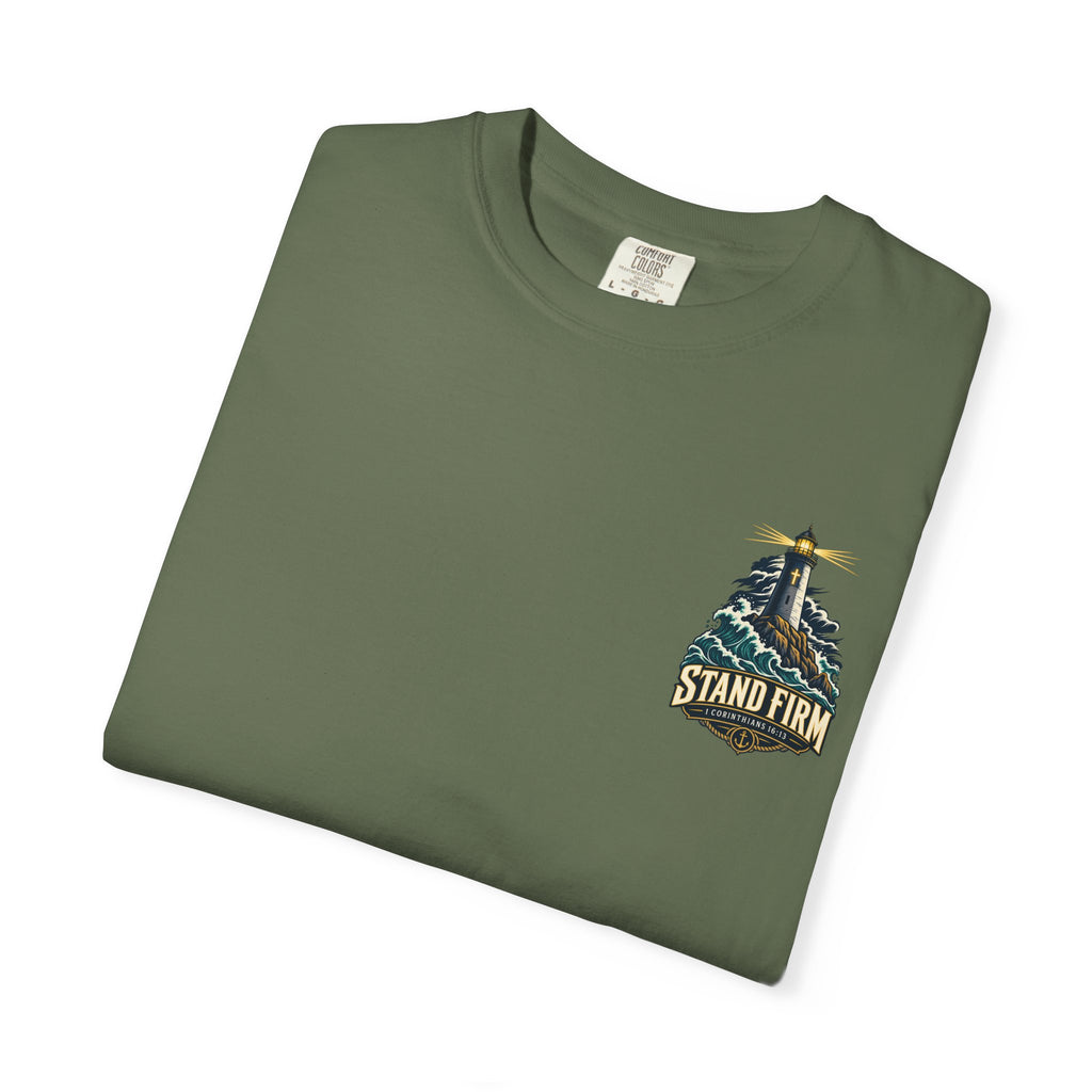 Stand Firm Lighthouse T-Shirt — 1 Corinthians 16:13