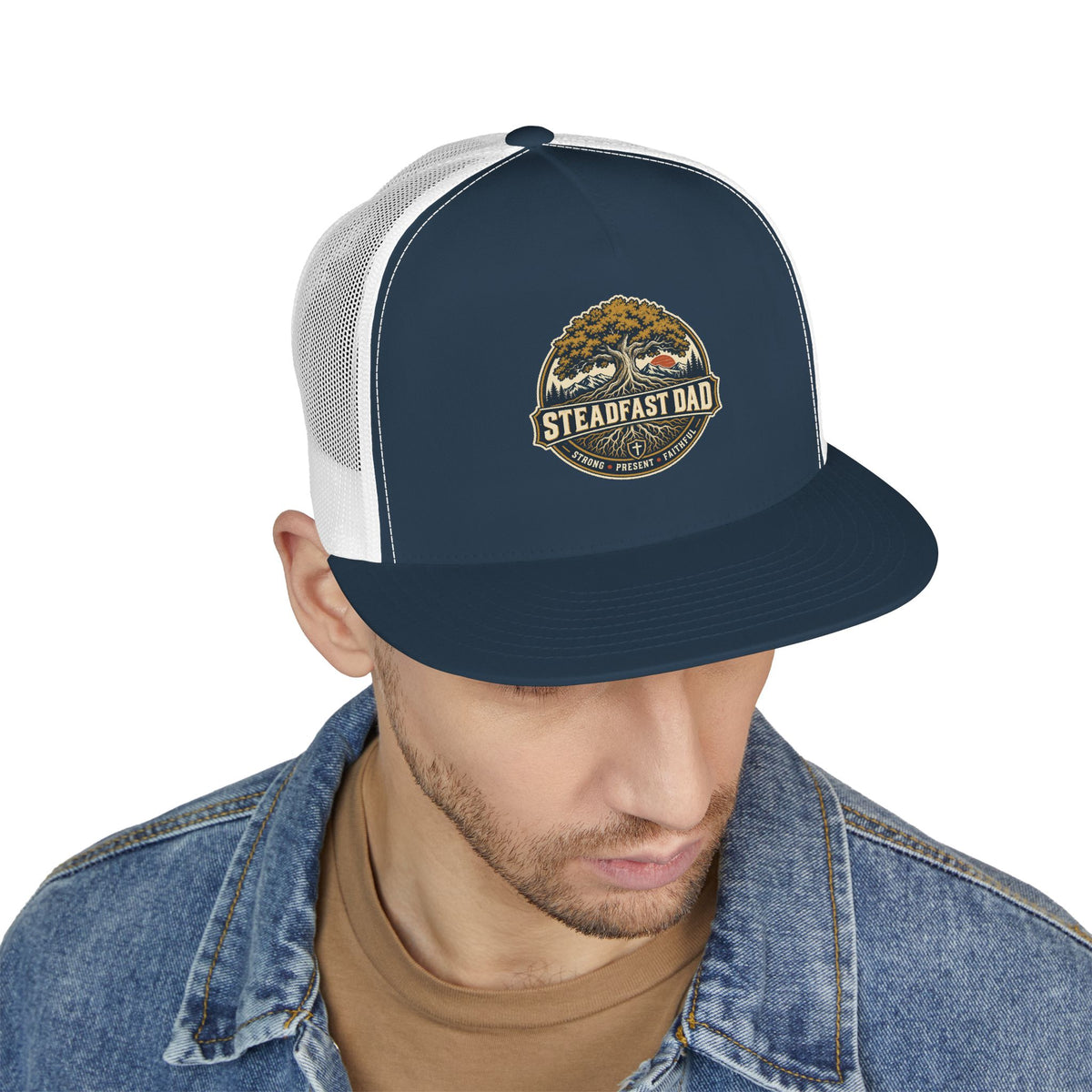 Steadfast Dad Trucker Cap — Strong, Present, Faithful