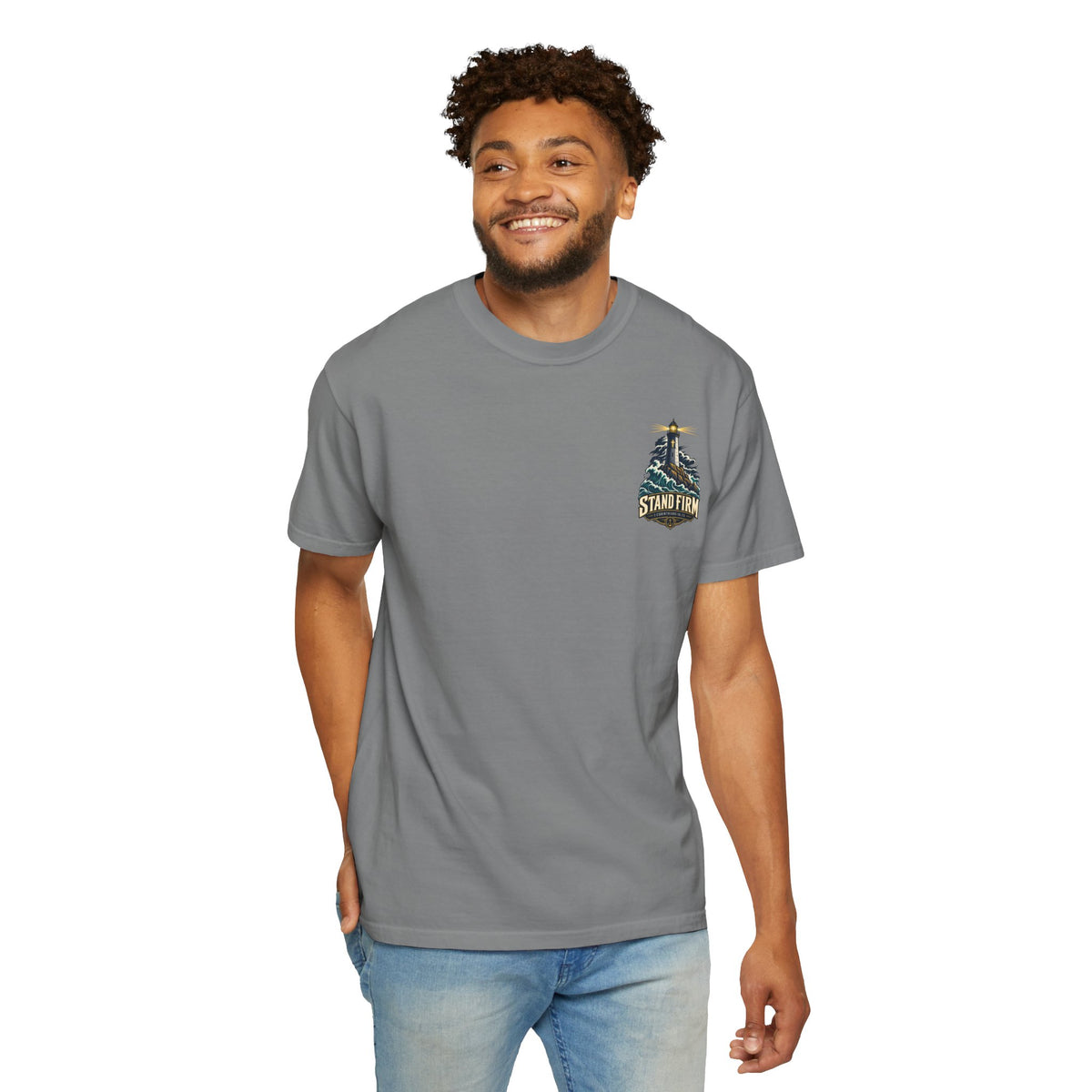 Stand Firm Lighthouse T-Shirt — 1 Corinthians 16:13