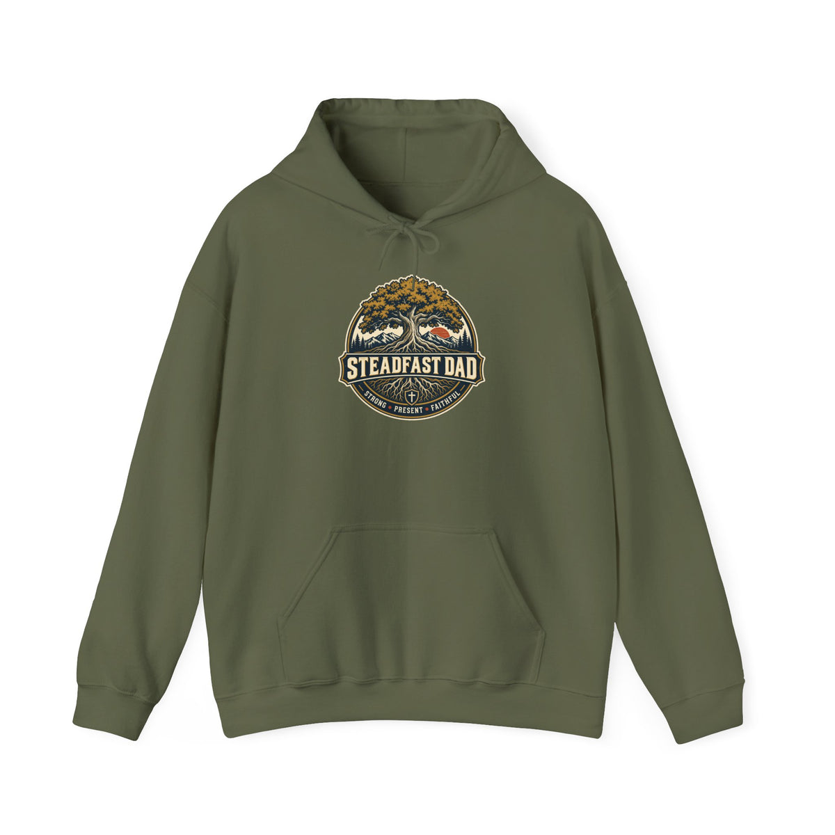 Steadfast Dad Hoodie – Vintage Mountain Camping Father’s Day Pullover