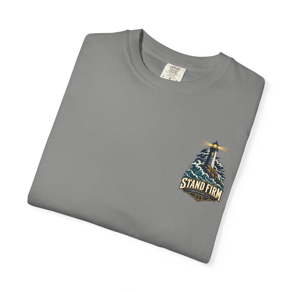 Stand Firm Lighthouse T-Shirt — 1 Corinthians 16:13