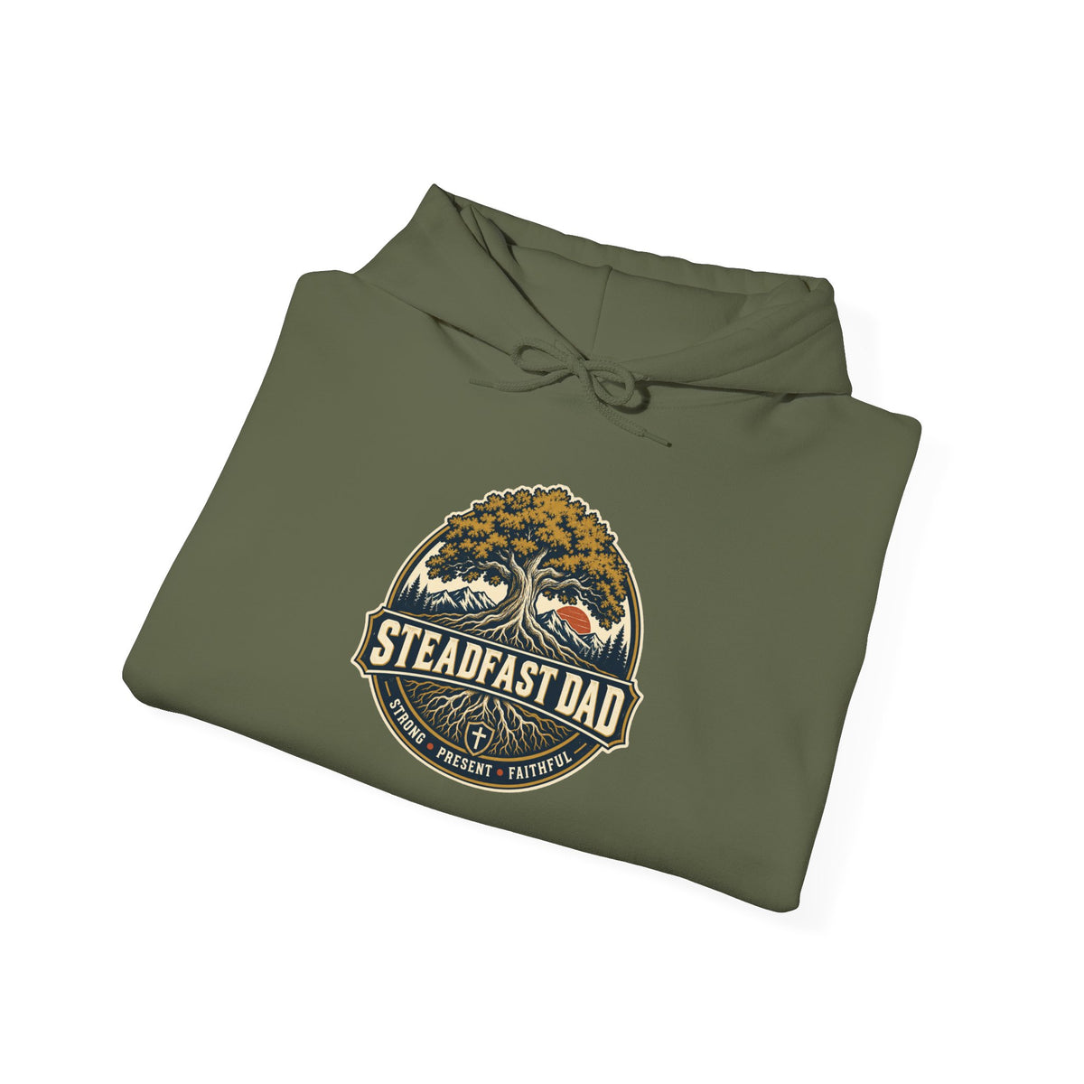 Steadfast Dad Hoodie – Vintage Mountain Camping Father’s Day Pullover