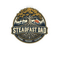 Steadfast Dad Sticker — Tree & Roots 'Strong • Present • Faithful'