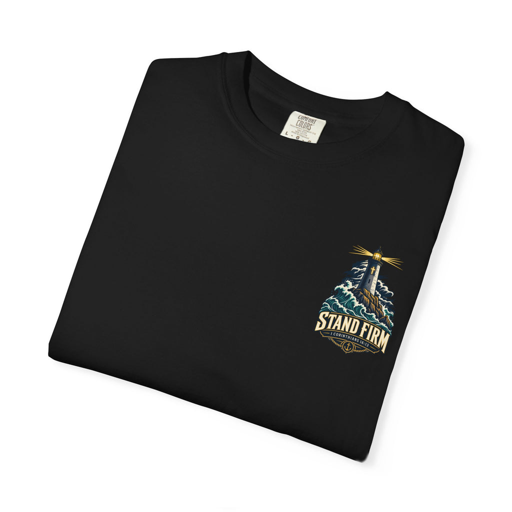 Stand Firm Lighthouse T-Shirt — 1 Corinthians 16:13