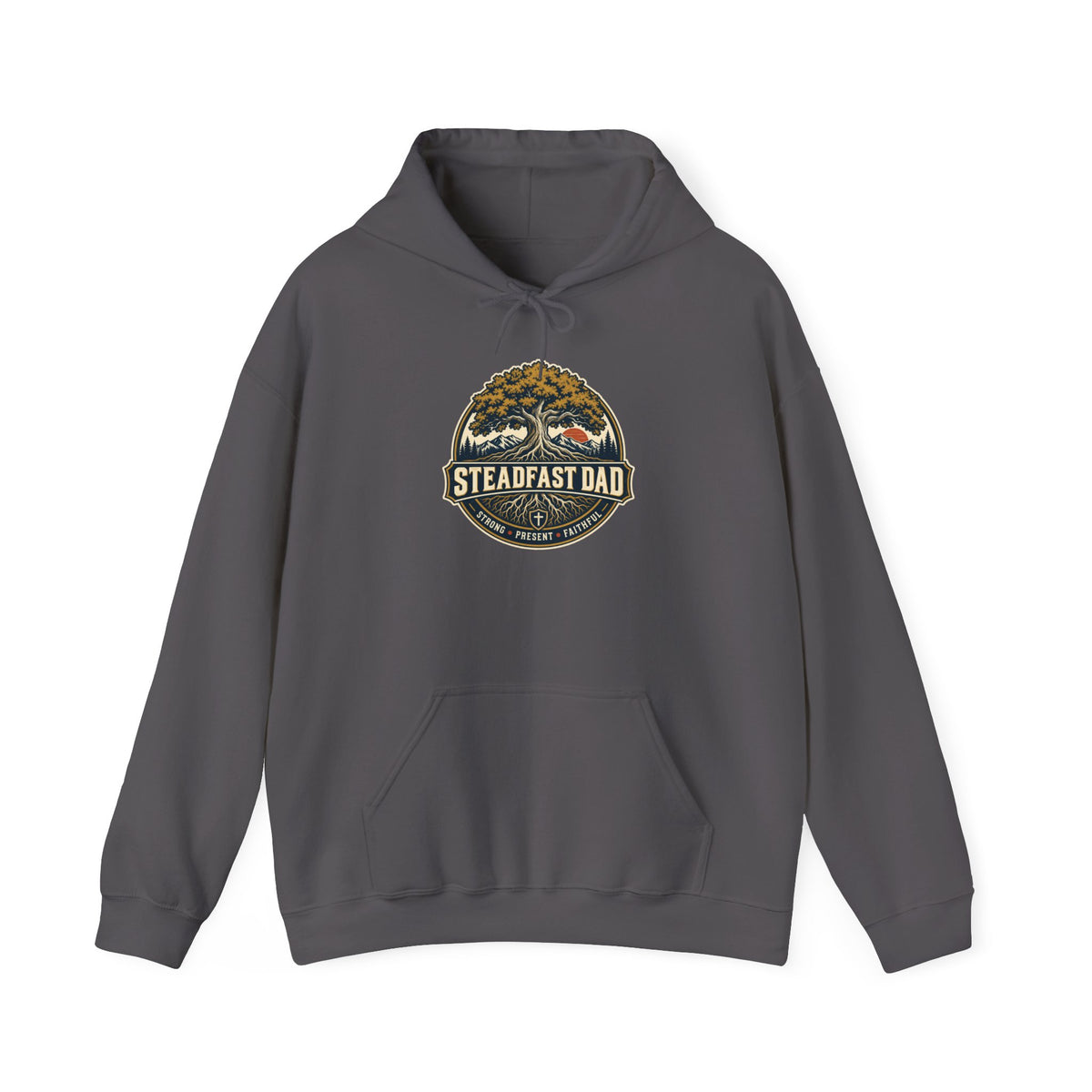 Steadfast Dad Hoodie – Vintage Mountain Camping Father’s Day Pullover