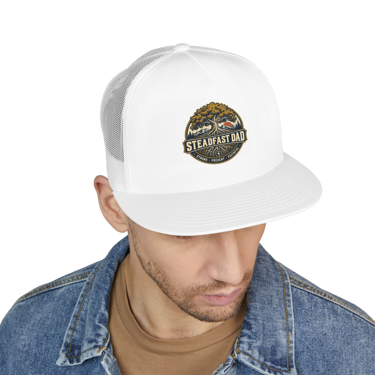Steadfast Dad Trucker Cap — Strong, Present, Faithful
